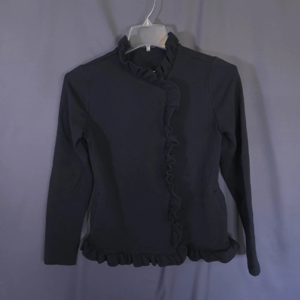 Matilda Jane All Is Calm Jacket Womens Size XS Black Ruffle Bohemian Goth Fall